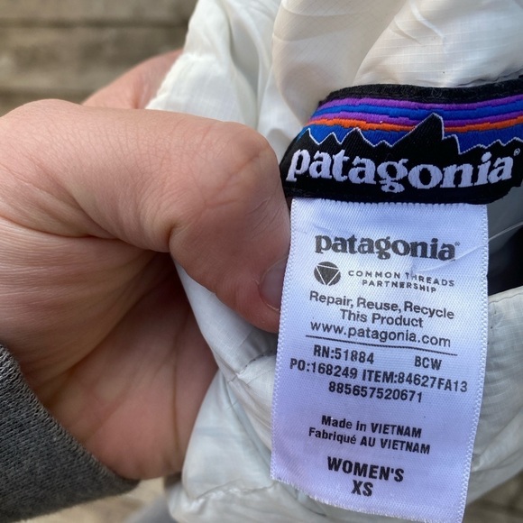 2013 Patagonia Down Sweater Jacket Vest XS White - Picture 7 of 8